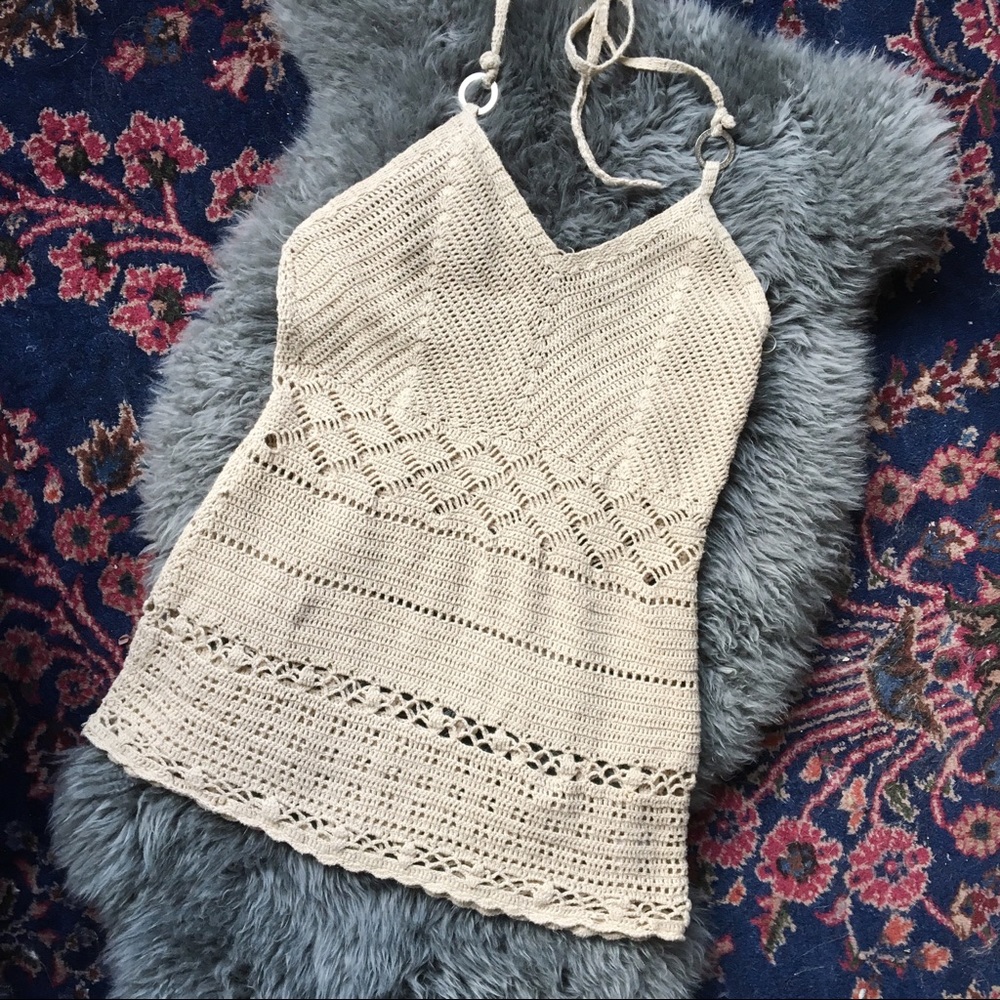 MICHAEL KORS Festival CROCHET Boho halter top